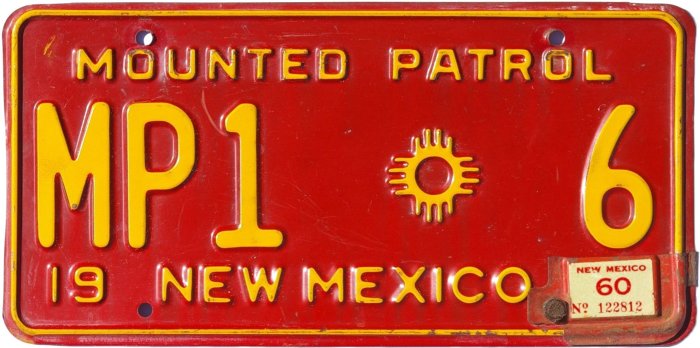 New Mexico Mounted Patrol License Plates